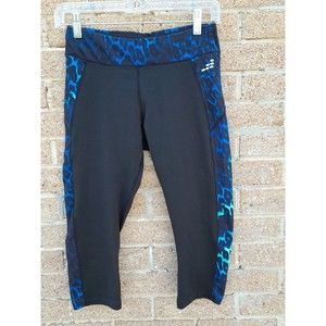 BCG Tru-Wick Capri Leggings Women's S Black Blue Athletic‎ Workout Pants